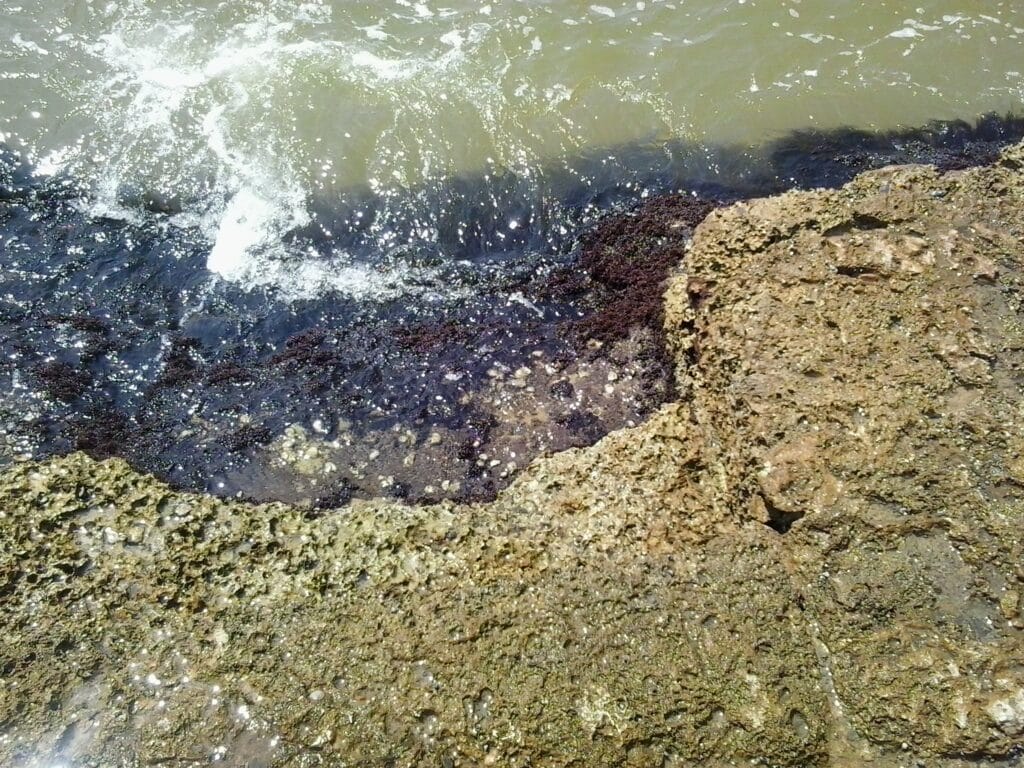 Olas del mar Caribe rompen contra las rocas del Fuerte de San Fernando en Bocachica, Cartagena, un paisaje cargado de historia y magia